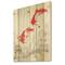 Designart - Vintage Gold Fishes - Nautical & Coastal Print on Natural Pine Wood